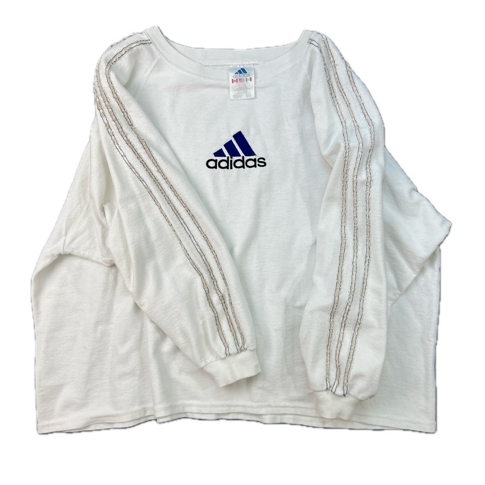 90s Vintage Embroidered Logo Adidas Raglan Sweatshirt - Picture 3 of 10